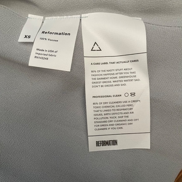 Reformation Gray Peppermint Bridesmaid Chiffon Long Dress US XS - Picture 12 of 12